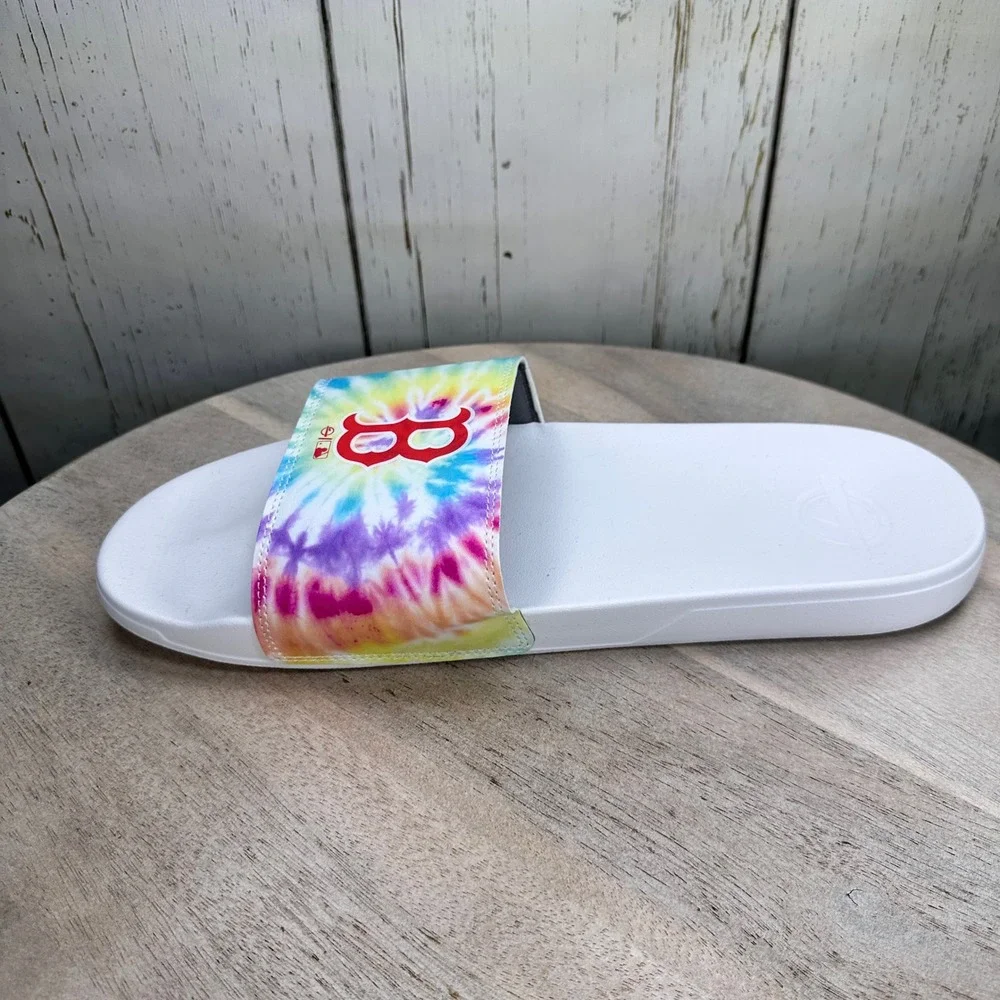 ISlide Boston Red Sox Tie Dye Slide Sandals White Mens Size 13 14 New